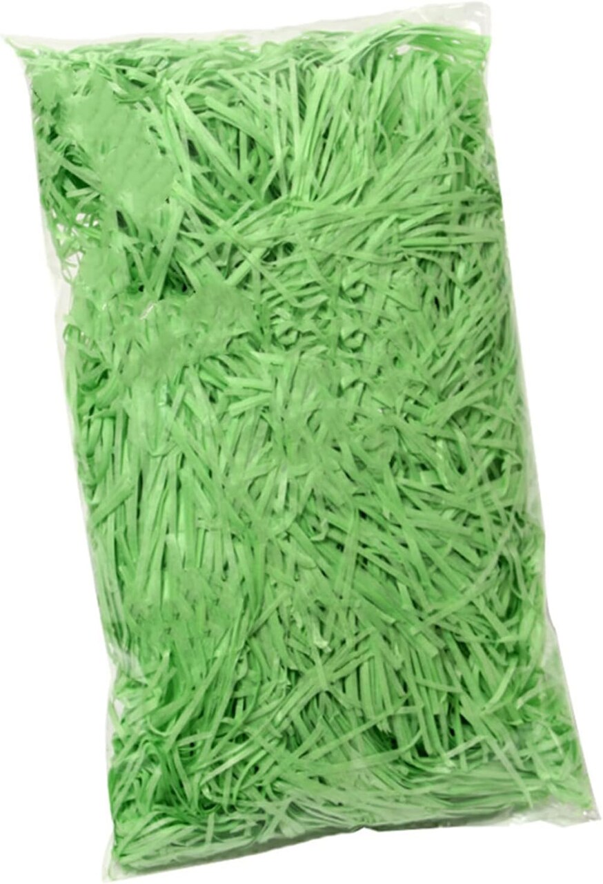 Raffia Paper Shreds, 100g Shredded Paper for Gift Box, Crinkle Cut Paper Shred Filler for Gift Wrapping & Basket Filling(Green)